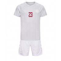 Danmark Pierre-Emile Hojbjerg #23 Bortadräkt Barn VM 2022 Kortärmad (+ Korta byxor)